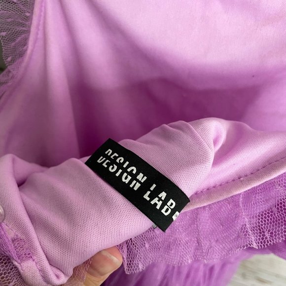 Design lab purple tulle dress ruched size medium - Picture 7 of 10